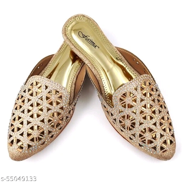 Party Ready Mules - Light Golden  - 7