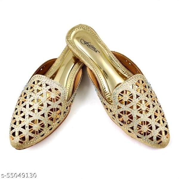 Party Ready Mules - Light Golden  - 7