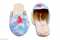 Printed Mules - Blue - 9