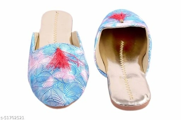 Printed Mules - Blue - 9