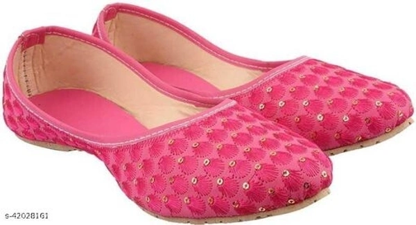 Embroidered Juttis - Pink - 4