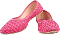 Embroidered Juttis - Pink - 4