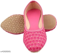 Embroidered Juttis - Pink - 4
