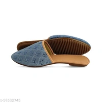Embroidered Flats - Bluish  - 4