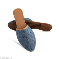 Embroidered Flats - Bluish  - 5