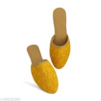 Embroidered Flats - Yellow  - 7
