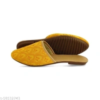 Embroidered Flats - Yellow  - 7