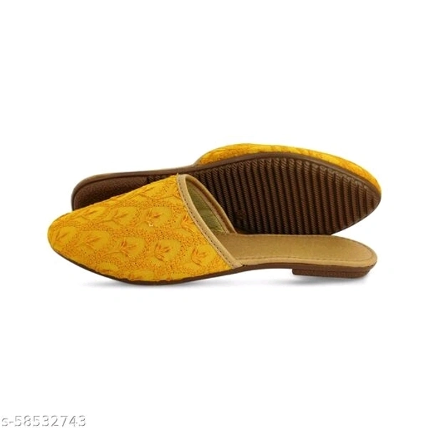 Embroidered Flats - Yellow  - 7