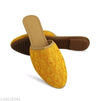 Embroidered Flats - Yellow  - 7