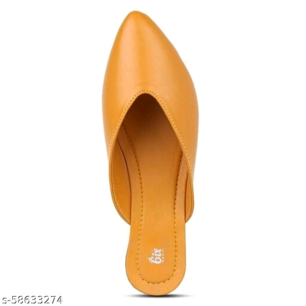 Elegant Formal Mules - Mustard  - 4