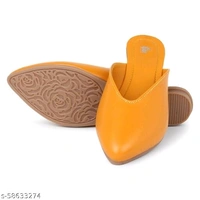 Elegant Formal Mules - Mustard  - 4