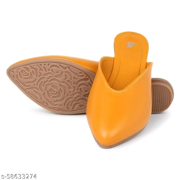 Elegant Formal Mules - Mustard  - 6