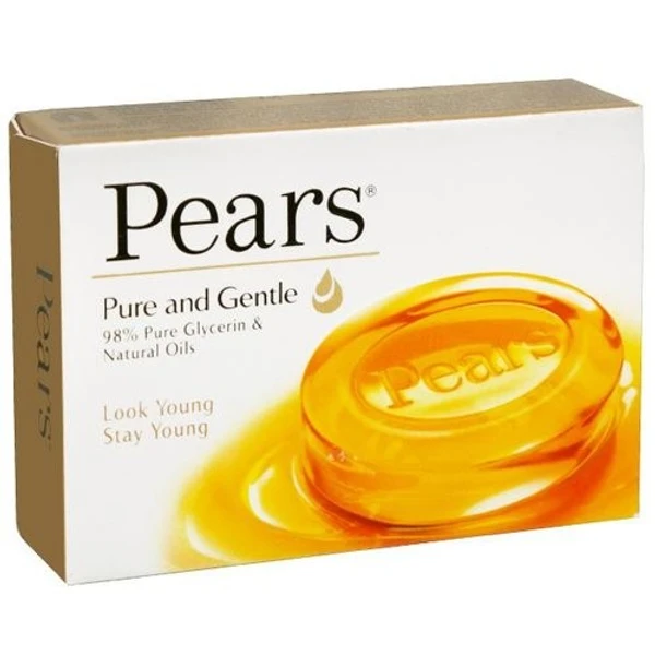 Pears Pure & Gentle Bathing Bar, 98% Pure Glycerin Natural Oils, Look Young Stay Young - 125g (Pack Of 3