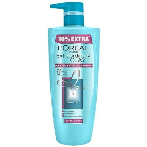 Loreal Paris Extraordinary Clay Purifying & Hydrating Shampoo- Oily Scalp & Hair - 72 Hr Fresh Hair  - 704ml