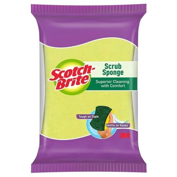 Scotch Brite Dishwash Cleaning Scrub Sponge, Superior Cleaning With Comfort - 1pcs
