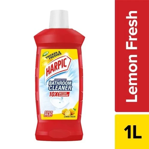 Harpic Disinfectant Bathroom Cleaner Liquid- Lemon Fresh,10× Better Cleaner - 1 L