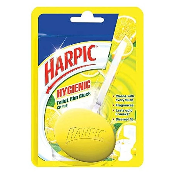 Harpic Hygienic Toilet Cleaner- Rim Block, Citrus - 26g