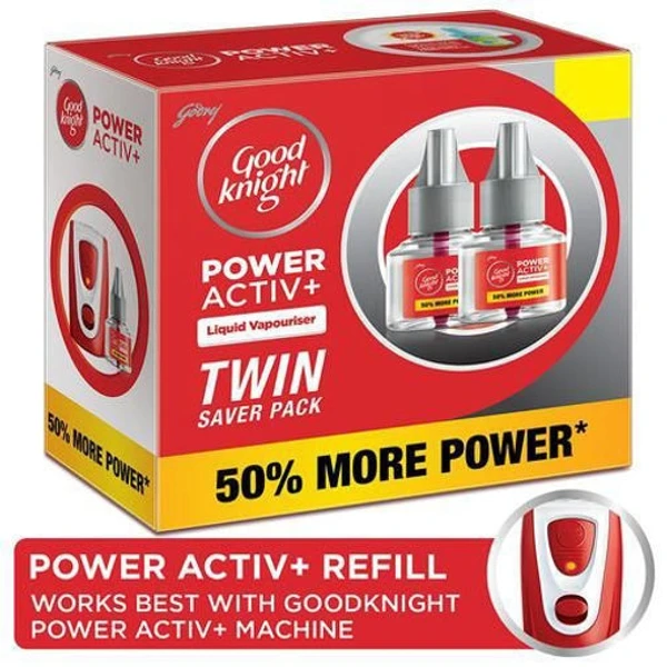 Good Knight Power Active+ Liquid Vapouriser -Mosquito Repellent Rifill - 45ml (Pack Of 2)
