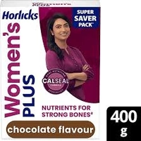Horlicks Women's Plus - Chocolate Flavour, Nutrients For Strong Bones - 400g - Carton