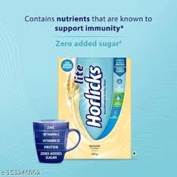 Horlicks Lite- Health & Nutrition Drink, Badam Flavour, Nourishment For Active Adults - 450g