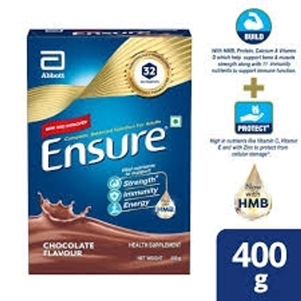 Ensure Health Supplements- Chocolate  Flavour, Complete Balanced Nutrition For Adults - 400g