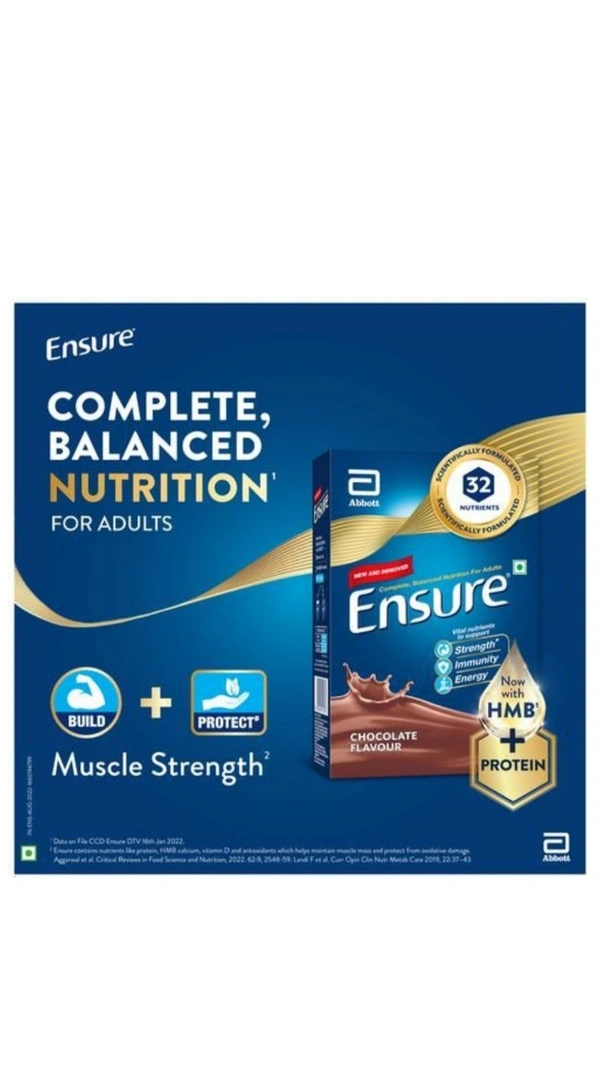 Ensure Health Supplements- Chocolate  Flavour, Complete Balanced Nutrition For Adults - 400g