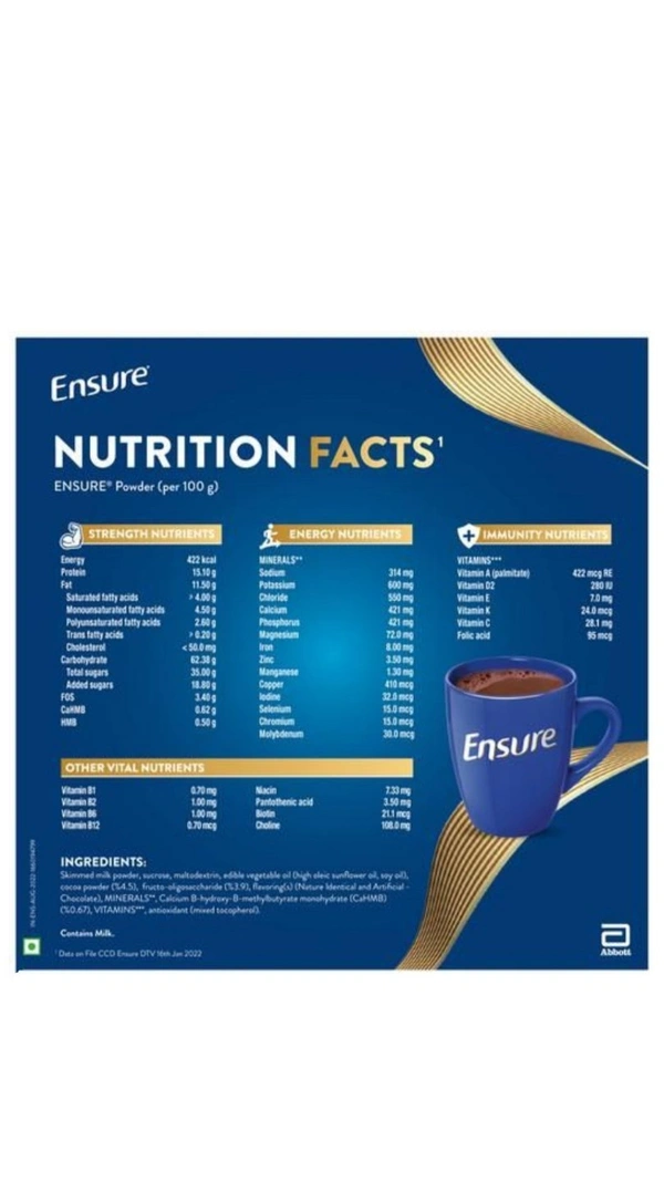 Ensure Health Supplements- Vanilla Flavour, Complete Balanced Nutrition For Adults - 400g