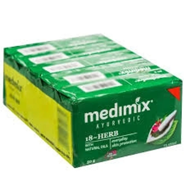 Medimix Ayurvedic 18 Herb Soap Fast Acting Ayurveda, Classic - 75g (Buy 5 Get 1 Free)