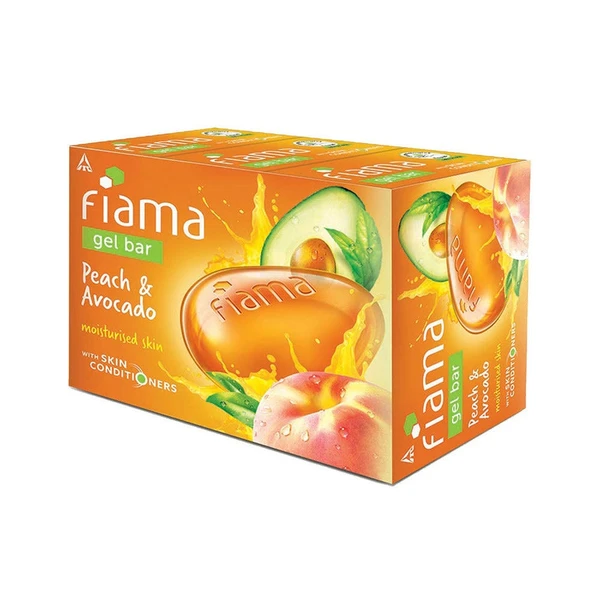 Fiama  Gelbar Peach & Avocado, Moisturised Skin -with Skin Conditioners - 125g