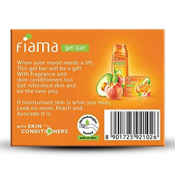 Fiama  Gelbar Peach & Avocado, Moisturised Skin -with Skin Conditioners - 125g(Pack Of 3)