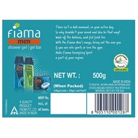 Fiama Men Gel Bar, Energising Sport, Ginseng & Lemongrass- With Skin Conditioners - 125g