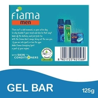 Fiama Men Gel Bar, Energising Sport, Ginseng & Lemongrass- With Skin Conditioners - 125g