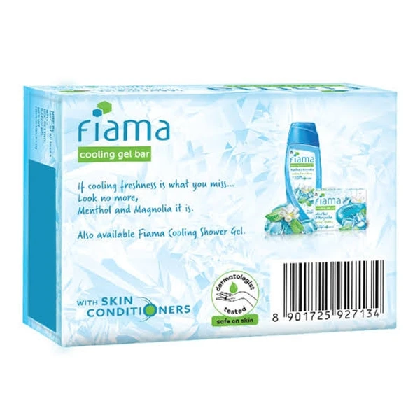 Fiama Cooling Gel Bar- Menthol And Magnolia-Cooling And Refreshing, With Skin Conditioners - 125g - ( Pack Of 3)