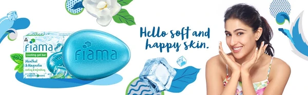 Fiama Cooling Gel Bar- Menthol And Magnolia-Cooling And Refreshing, With Skin Conditioners - 125g - ( Pack Of 3)