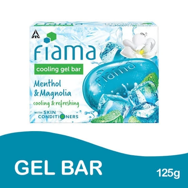 Fiama Cooling Gel Bar- Menthol And Magnolia-Cooling And Refreshing, With Skin Conditioners - 125g - ( Pack Of 3)