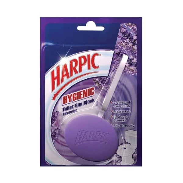 Harpic Hygienic Toilet Cleaner- Rim Block, Lavender - 26g