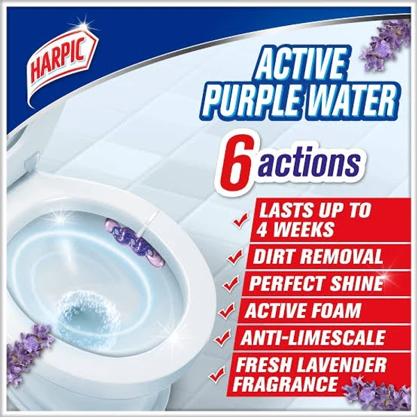 Harpic Hygienic Toilet Cleaner- Rim Block, Lavender - 26g