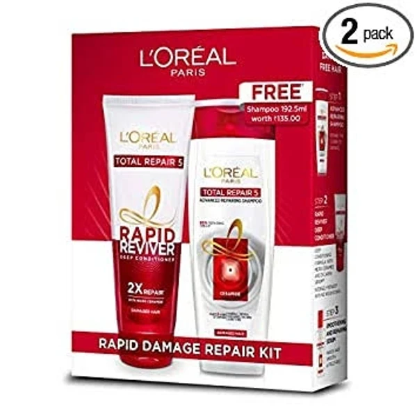 Loreal Paris Total Repair 5 Rapid Reviver Deep Conditioner - 2X Repair With Micro Ceramic - Damaged Hair  - 180ml