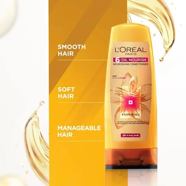 Loreal Paris 6 Oil Nourish Conditioner - Scalp + Hair, Dry & Dull Hair  - 65ml