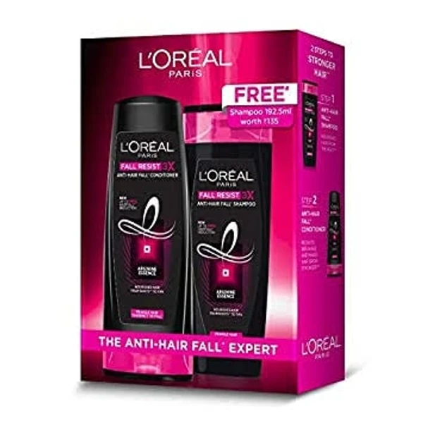 Loreal Paris Fall Resist 3X Anti Hair Fall Shampoo, Prevents Hair Fall, Upto 90% Hair Fall Reduction - 75ml