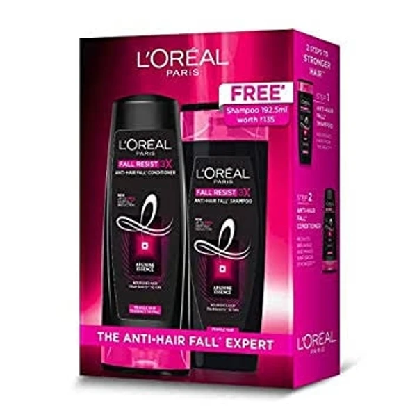 Loreal Paris Fall Resist 3X Anti Hair Fall Shampoo, Prevents Hair Fall, Upto 90% Hair Fall Reduction - 396ml