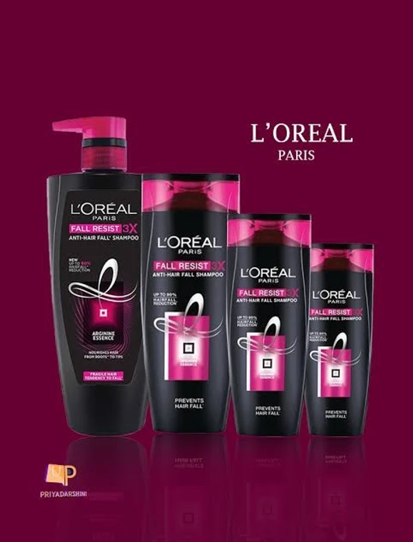 Loreal Paris Fall Resist 3X Anti Hair Fall Shampoo, Prevents Hair Fall, Upto 90% Hair Fall Reduction - 396ml