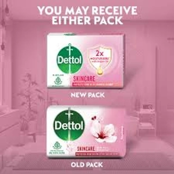 Dettol Bathing Bar Soap, Skin Care With Pure Glycerine, Protection From Skin Infection Causing Germ - 75g - Buy 3 Get 1 Free