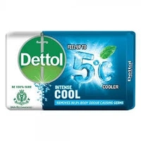 Dettol 2X Intense Cool, , Remove 99.9% Body Odour Causing Germs - 125g (Buy 4 Get 1 Free)