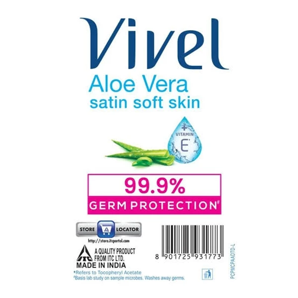 Vivel Aloe Vera, Stain Soft Skin, Vitamin E  - 150g - (Pack Of 4)