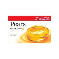 Pears Pure & Gentle Bathing Bar, 98% Pure Glycerin Natural Oils, Look Young Stay Young - 125g (Pack Of 3