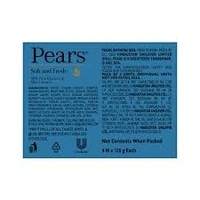 Pears Soft & Fresh, 98% Pure Glycerin & Mint Extracts , Look Young - Stay Young - 75g