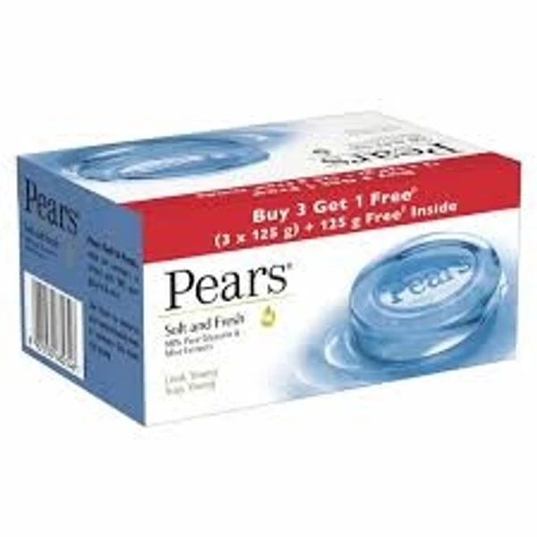 Pears Soft & Fresh, 98% Pure Glycerin & Mint Extracts , Look Young - Stay Young - 75g