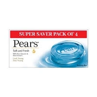 Pears Soft & Fresh, 98% Pure Glycerin & Mint Extracts , Look Young - Stay Young - 75g