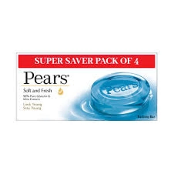 Pears Soft & Fresh, 98% Pure Glycerin & Mint Extracts , Look Young - Stay Young - 75g